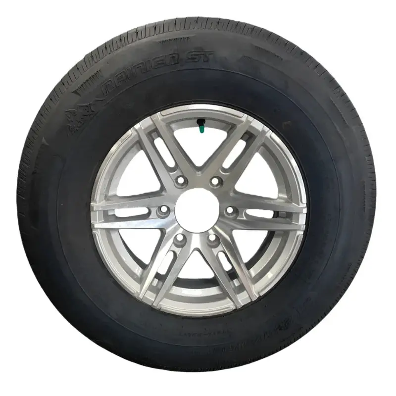 15" 6 On 5.5" Sidewinder Silver Aluminum Wheel/Tire Combo For Sure-Trac Trailers 1