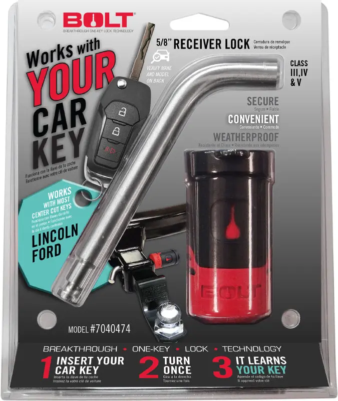 Bolt Locks 7040474 Receiver Hitch Lock – 5/8" – Ford Center Cut Keyed 1