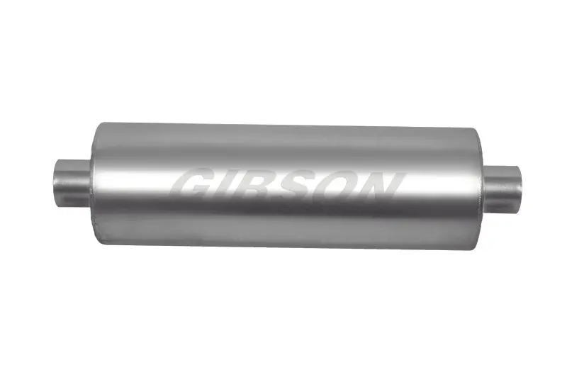 Gibson Sft Superflow Center/Center Round Muffler - 8X24in/3In Inlet/3In Outlet - Stainless 1