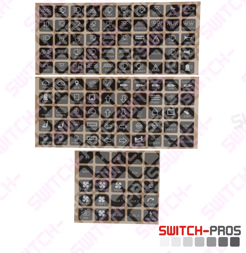 Horizontal Switch Legends For Switch-Pros System 1