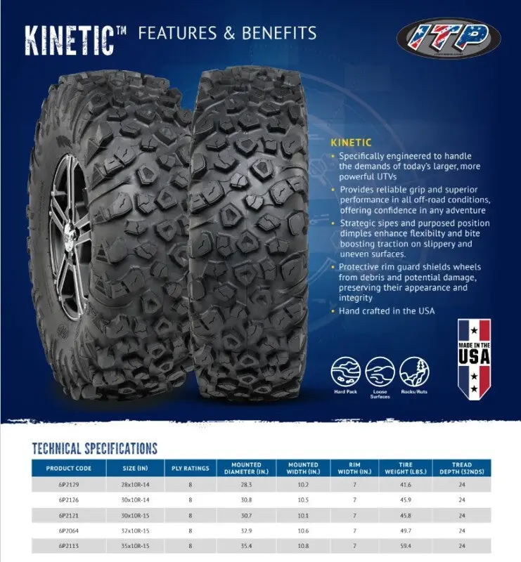 Itp Kinetic Tire 30X10r-15 8Pr 1
