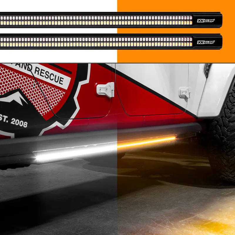 Xk Glow Jeep & Truck Running Board Light W/ Turn Signal 2X60in White + Amber 1