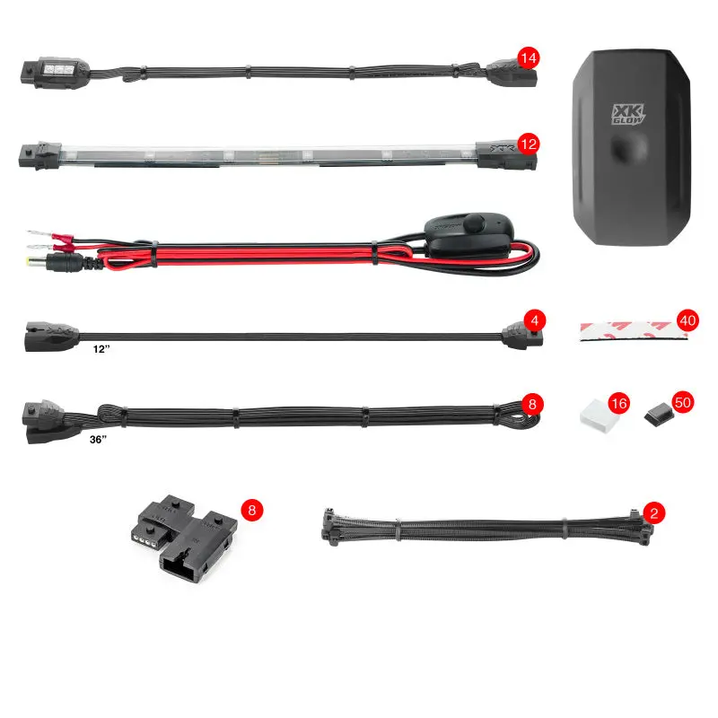 Xk Glow Strip Million Color Xkchrome Atv/Motorcycle Led Accent Light Kit (14Xpod + 12X10in) 1