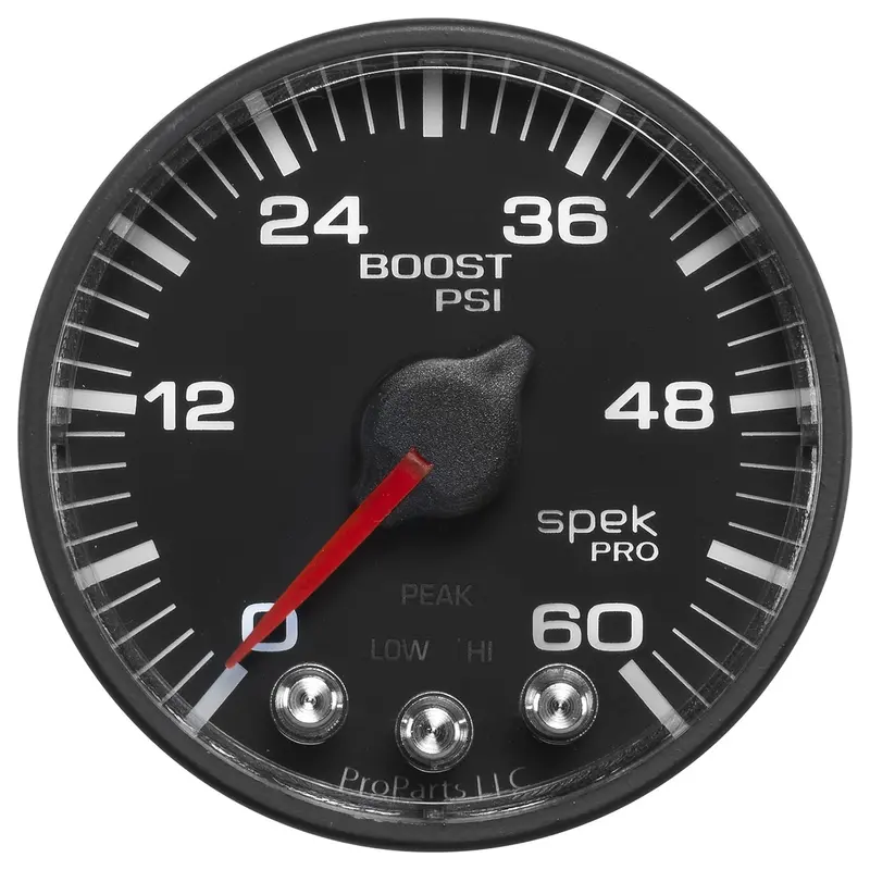 Autometer P304328 Spek-Pro 2-1/16" Digital Boost Gauge – 60 Psi Range With Peak Hold & Warning 1