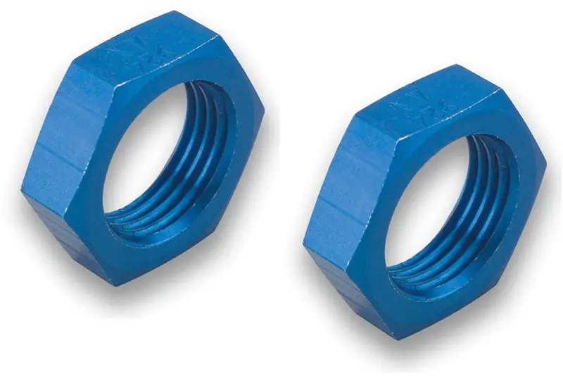 Earl'S Performance 592406Erl Aluminum An Bulkhead Nut; Size: -6An; Anodized Blue; 2 Pc.; 1