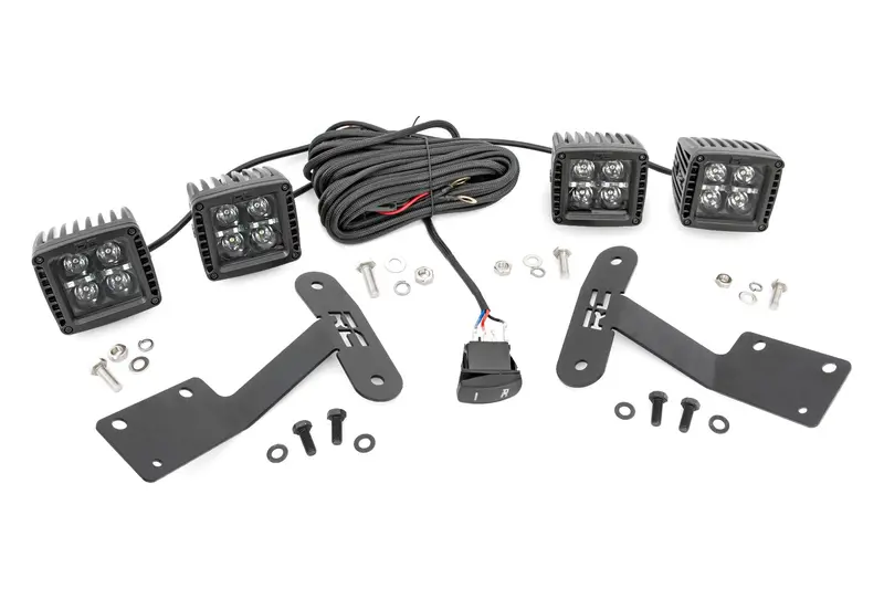Rough Country Led Ditch Light Kit – 2" Lower Windshield Mount, Cool White Drls For 2014–2020 Tundra 1