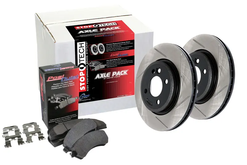 Stoptech Street Front Brake Kit – Slotted Rotor Axle Pack For Enhanced Stopping Power 1